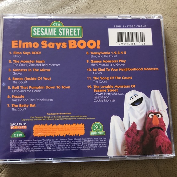 Sesame Street - Elmo Says Boo! - Halloween Audio CD - Very Good Condition! - Picture 2 of 4